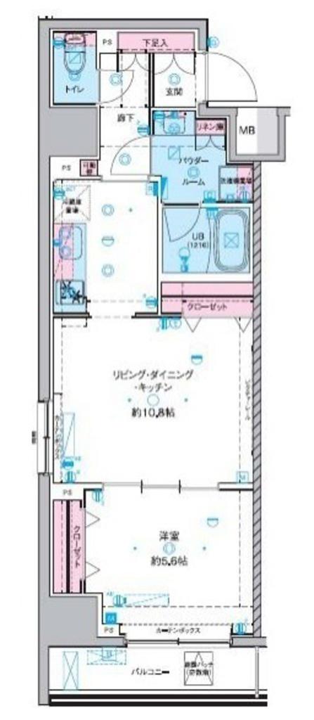 ジェノヴィア東神田グリーンヴェール(1LDK/8階)の間取り写真