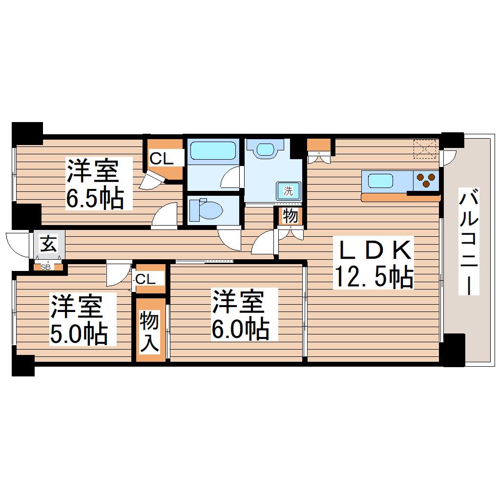 MFPRコート宮町(3LDK/4階)の間取り写真