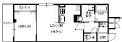 ラ・フェリシア東中浜(1LDK/3階)の間取り写真