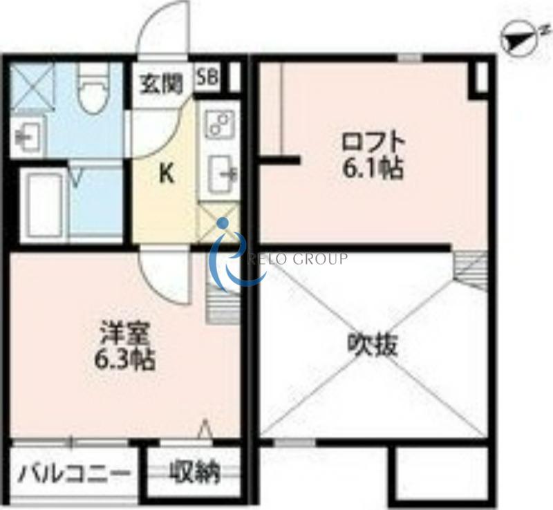 CHOROS(1K/2階)の間取り写真
