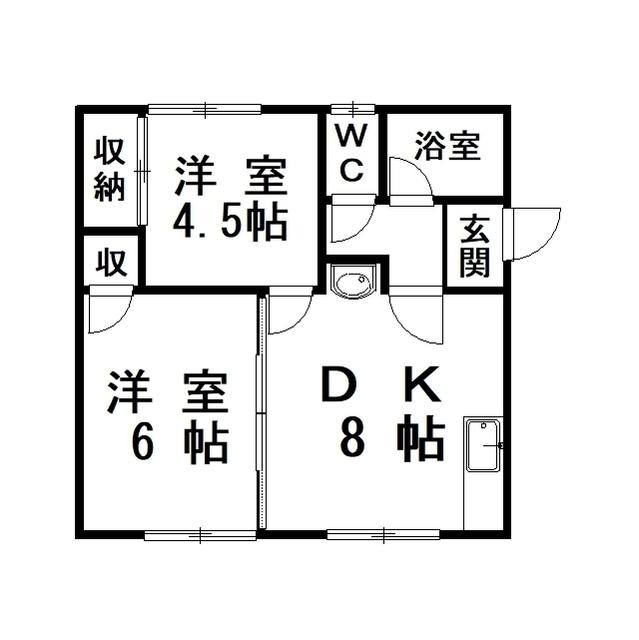 さいとうハイツ(2DK/2階)の間取り写真