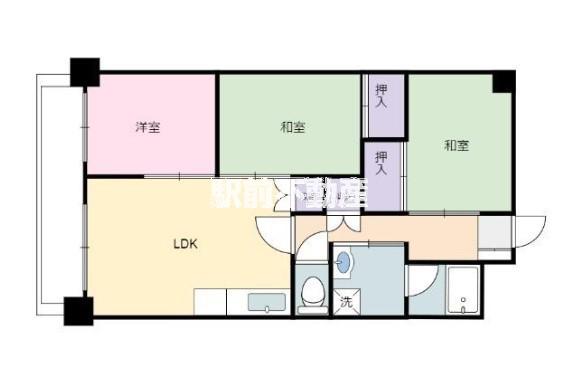 ラ・ディジェム旭(3LDK/5階)の間取り写真