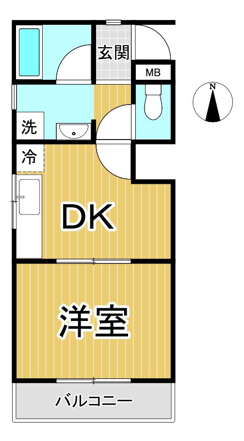 タザワハイツ(1DK/3階)の間取り写真