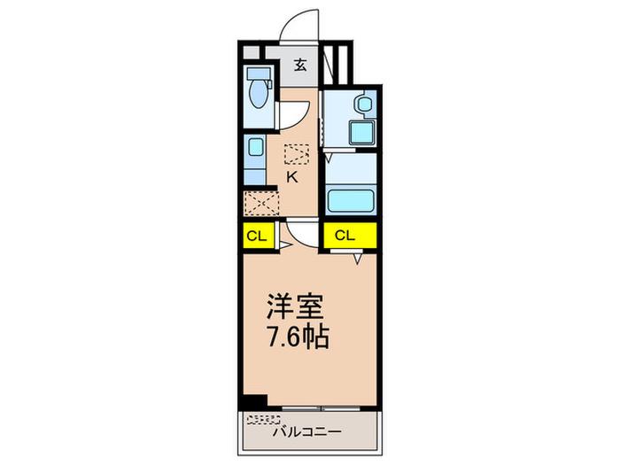 ヒカルサ京田辺大住(1K/3階)の間取り写真