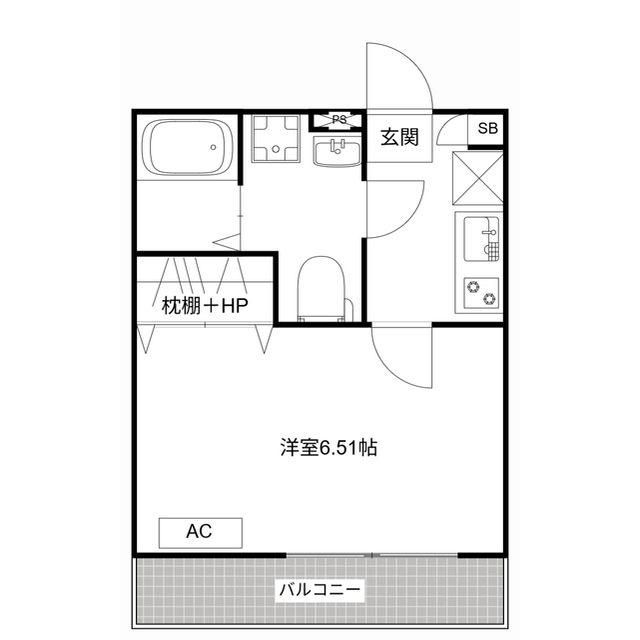 MQUARTO柏II(1K/2階)の間取り写真