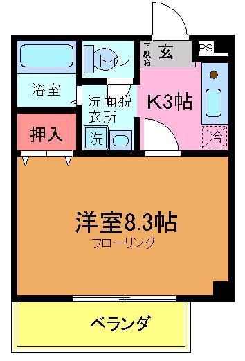 サラスバティ(1K/3階)の間取り写真
