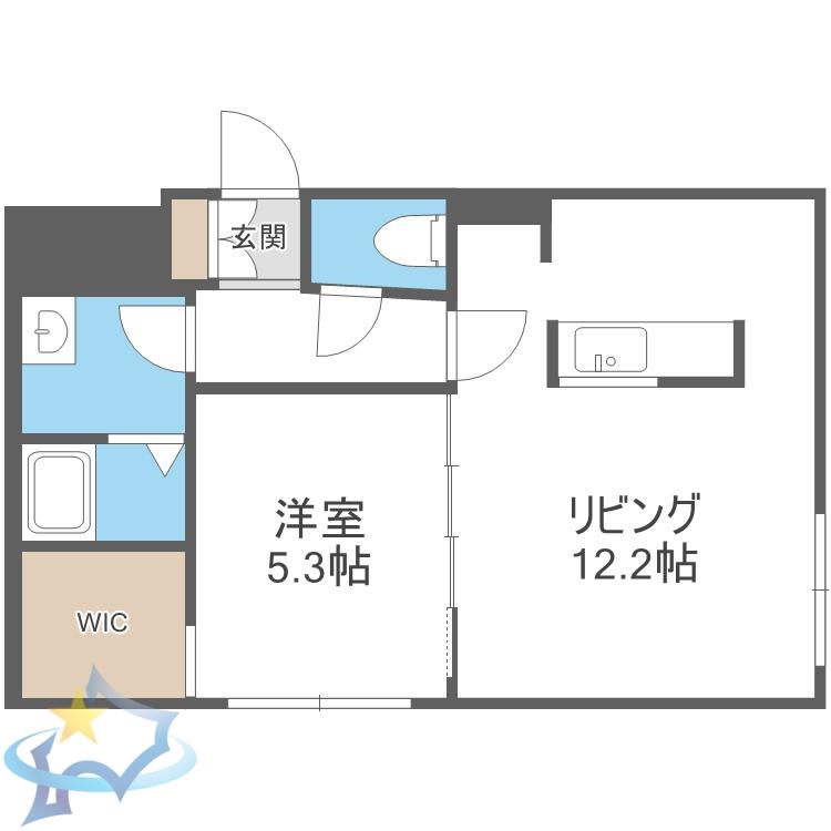 INSIGNIA大通東(1LDK/3階)の間取り写真