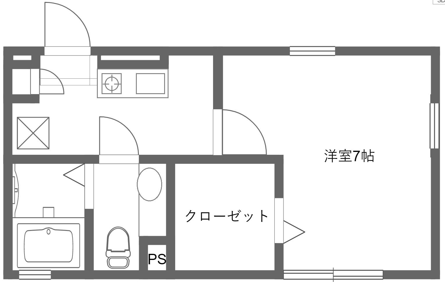 アーク大倉山(1K/1階)の間取り写真