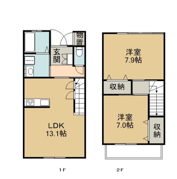 EC白枝(2LDK/1階)の間取り写真