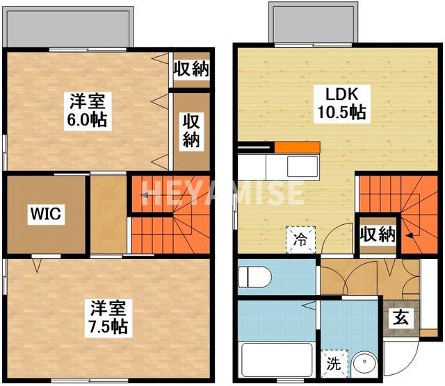 クレアールI(2LDK/1階)の間取り写真