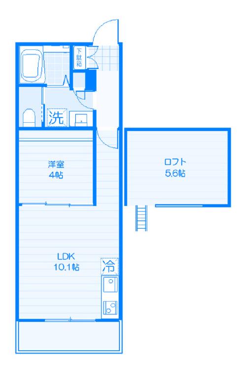 FENICE HAKURAKU(1LDK/2階)の間取り写真