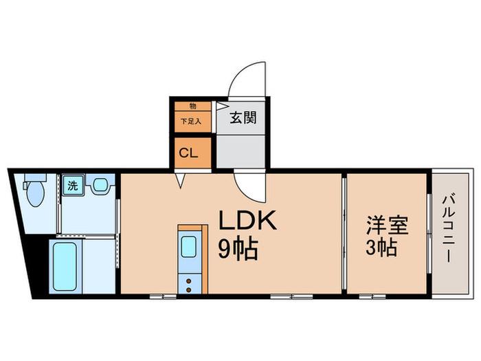 CANVAS KATSURA(1LDK/2階)の間取り写真