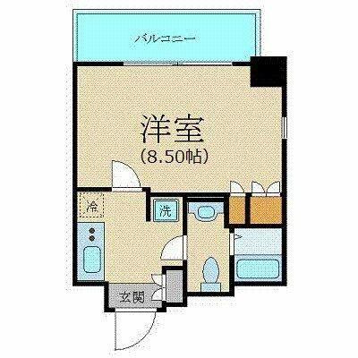 プラーズタワー東新宿(1K/18階)の間取り写真