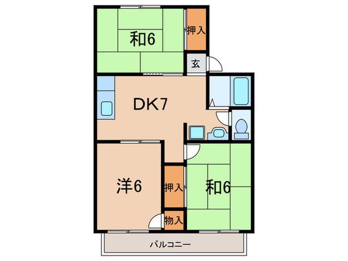 セジュール魚住0103(3DK/2階)の間取り写真