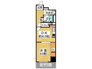 西鈴蘭台シティコート(1DK/5階)の間取り写真