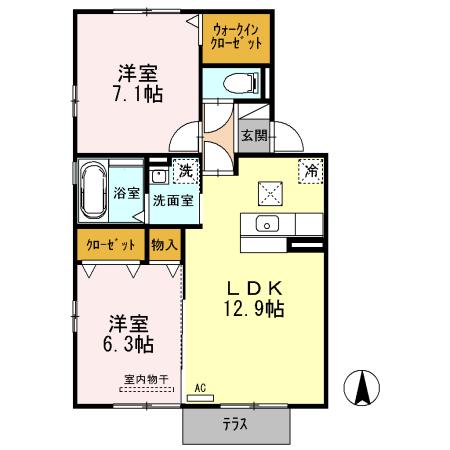 コアロードV(2LDK/1階)の間取り写真
