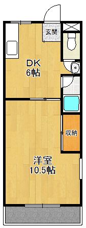 メゾンナカムラ(1DK/3階)の間取り写真