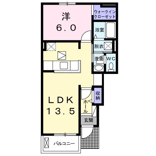 サニーレジデンス G(1LDK/1階)の間取り写真