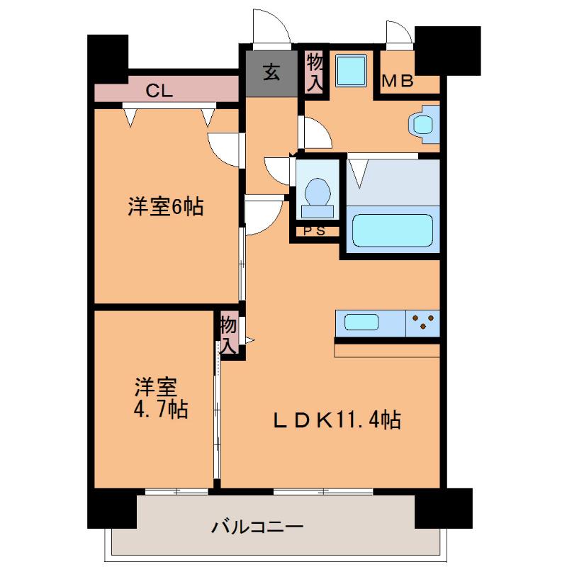 ウィリングネクスト(2LDK/7階)の間取り写真