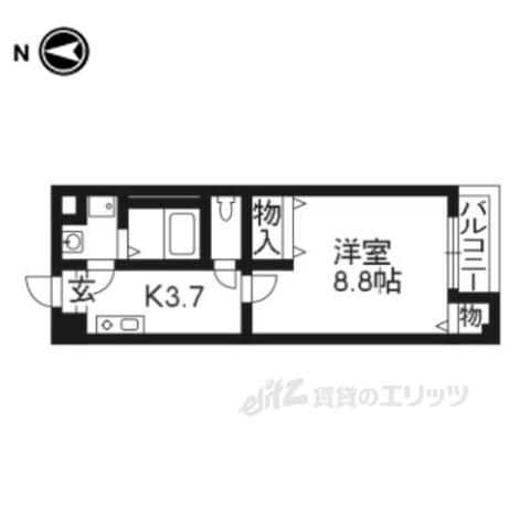セレーサ(1K/2階)の間取り写真