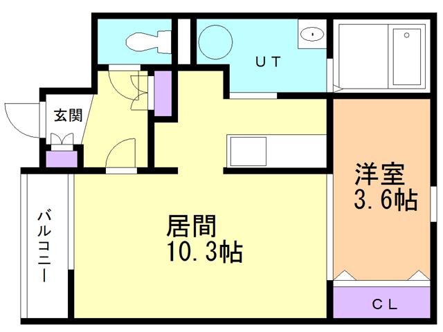 プチメゾン日の出A(1LDK/2階)の間取り写真