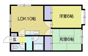ジェーハイツ有明(2LDK/2階)の間取り写真