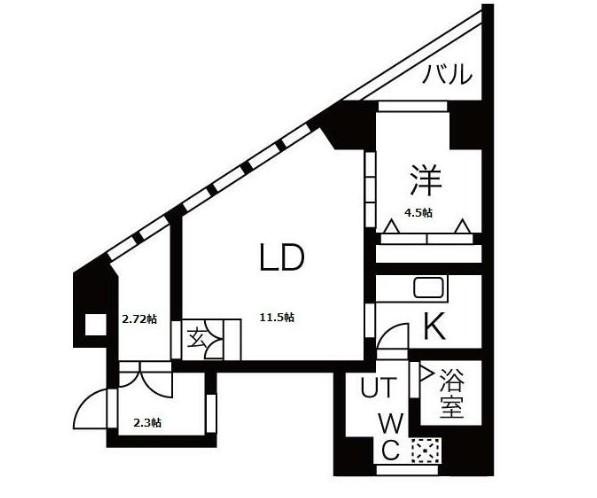 TIME SHARING大岡山(1LDK/9階)の間取り写真