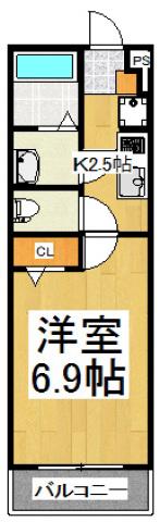 リブリ・所沢上安松(1K/3階)の間取り写真