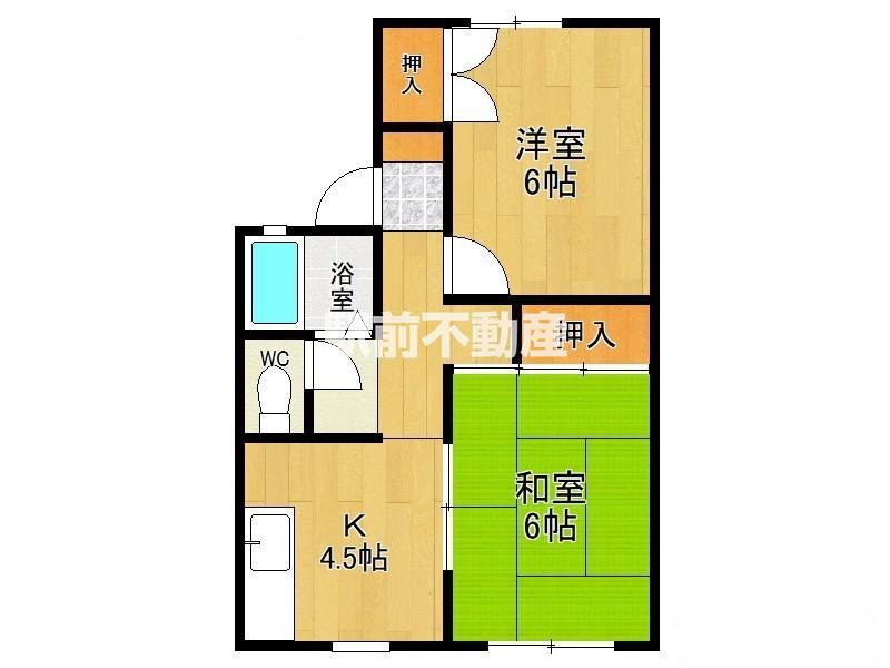 WINDFALL VILLAGE B(2K/2階)の間取り写真