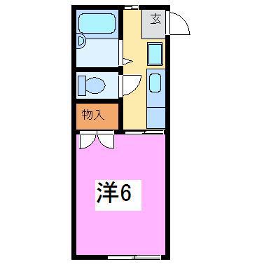 フェリチタ福井(1K/1階)の間取り写真
