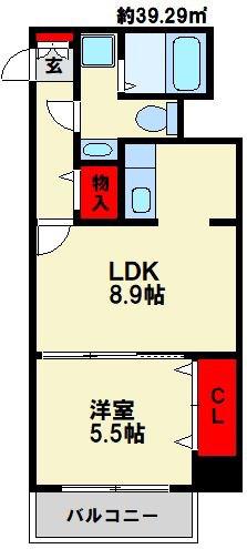 RENGE HOUSE(1LDK/2階)の間取り写真