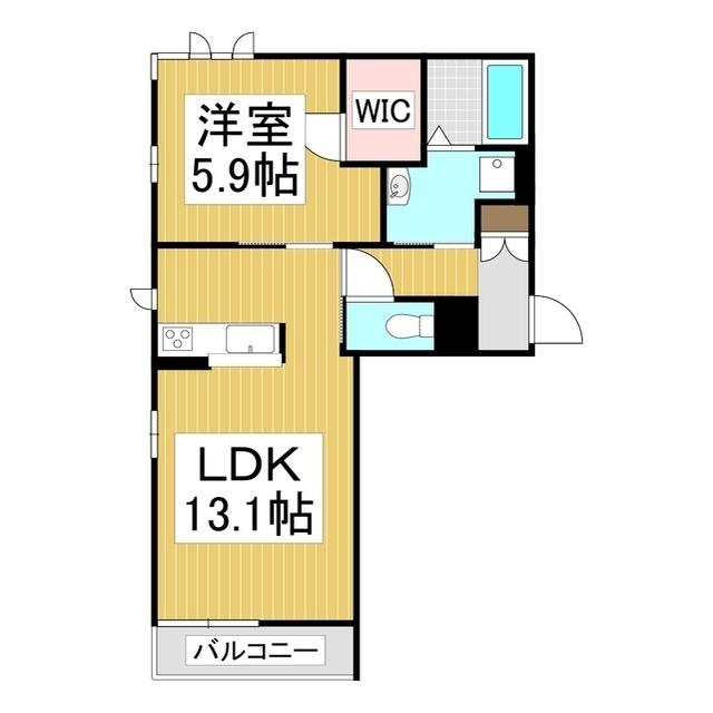 アートタウン(1LDK/3階)の間取り写真