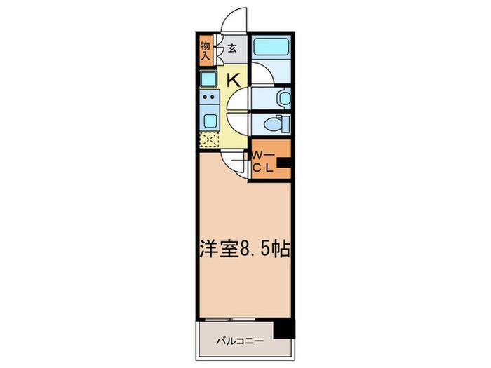 ブランシエスタ王子(1K/2階)の間取り写真