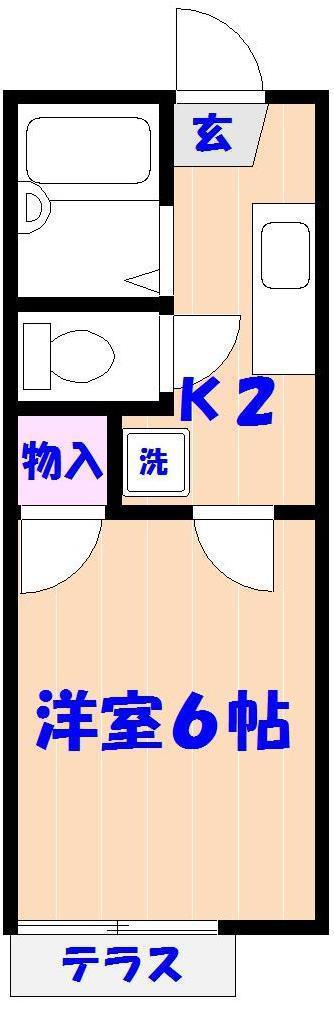 コスモ国府台(1K/1階)の間取り写真