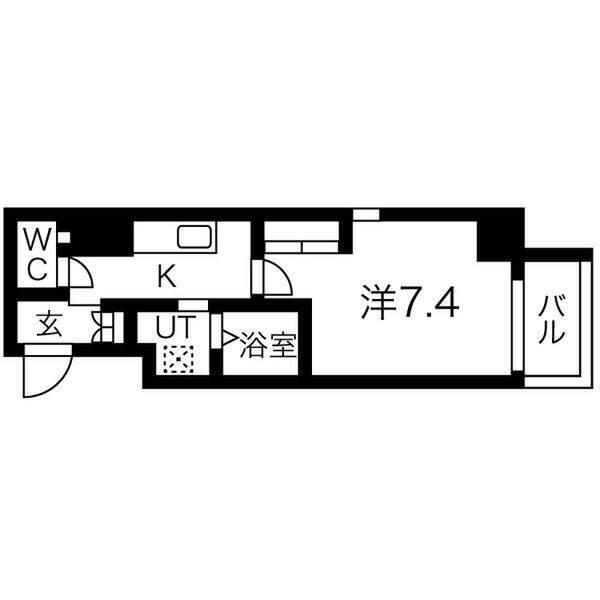 PLATZ TACHIBANA(1K/8階)の間取り写真