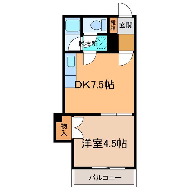 コーポラスY&K(1DK/3階)の間取り写真