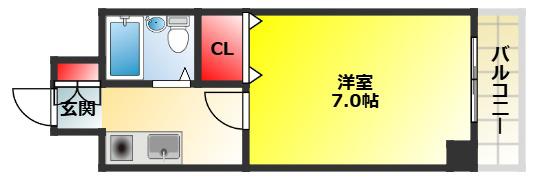 ノルデンハイム豊新(1K/5階)の間取り写真