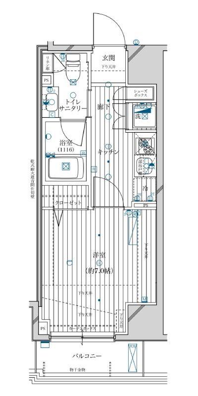 スプレスター上野根岸(1K/10階)の間取り写真
