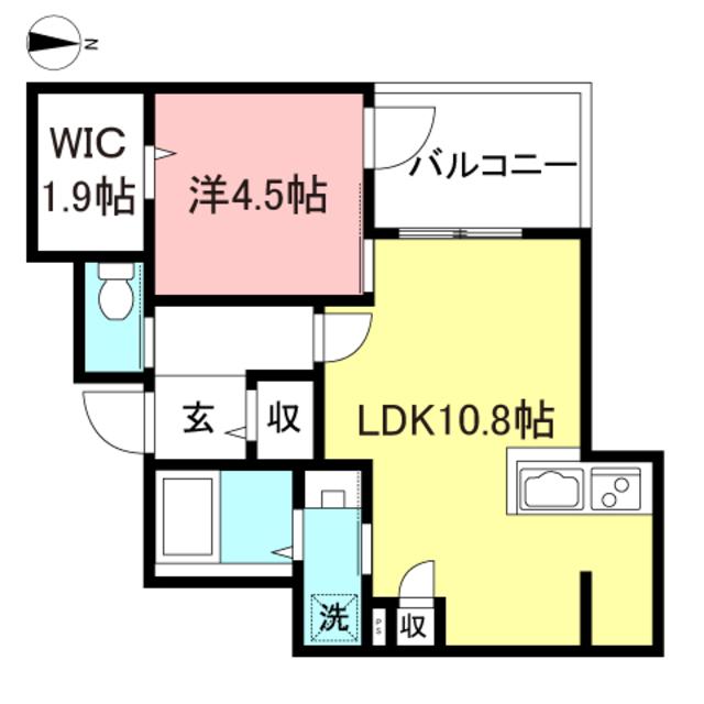 ラシック(1LDK/4階)の間取り写真
