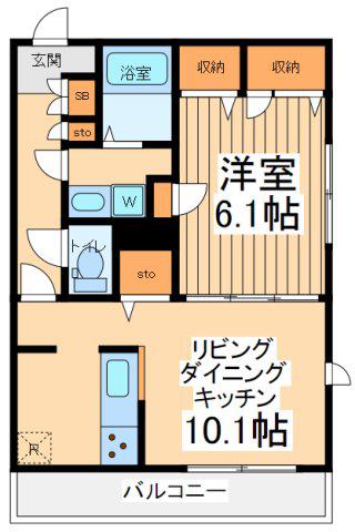 ボンアージュ(1LDK/3階)の間取り写真