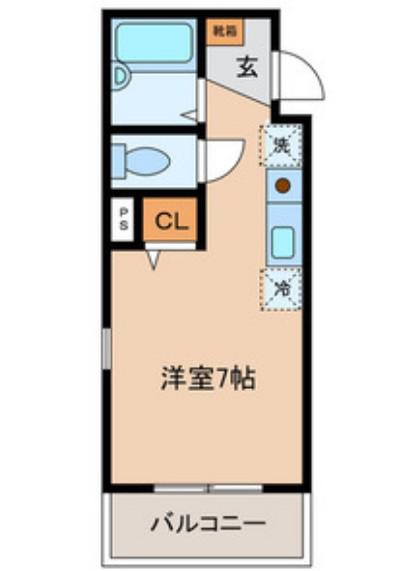 OLINPIAハイツ・業平(ワンルーム/2階)の間取り写真