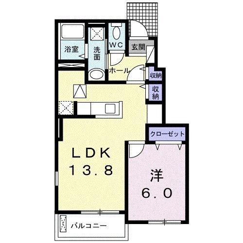 メゾンド・アルテミス(1LDK/1階)の間取り写真