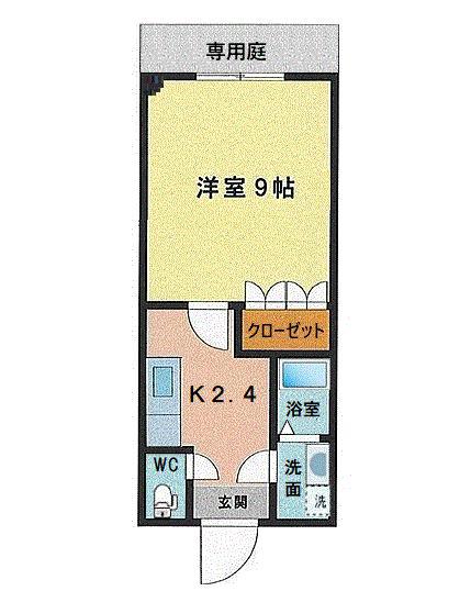 サンパティオ(1K/1階)の間取り写真