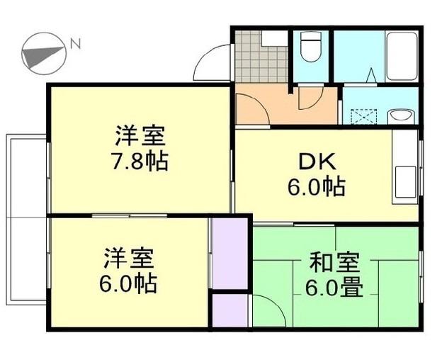 大島アパート(3DK/1階)の間取り写真