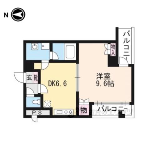 グラシオン西陣(1DK/7階)の間取り写真
