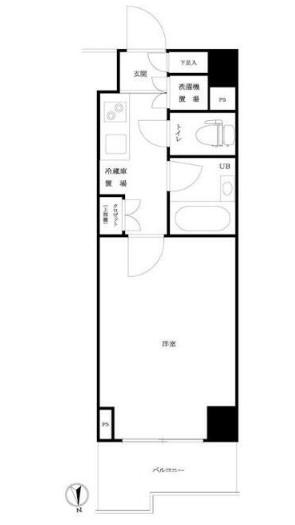ルーブル西早稲田弐番館(1K/7階)の間取り写真