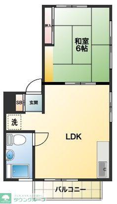 ルシエール東村山(1LDK/1階)の間取り写真