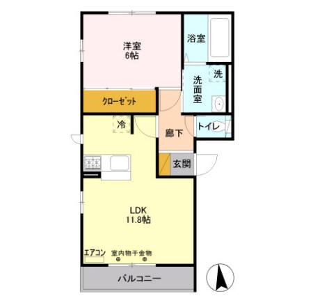 アベニューセイジョウ(1LDK/2階)の間取り写真