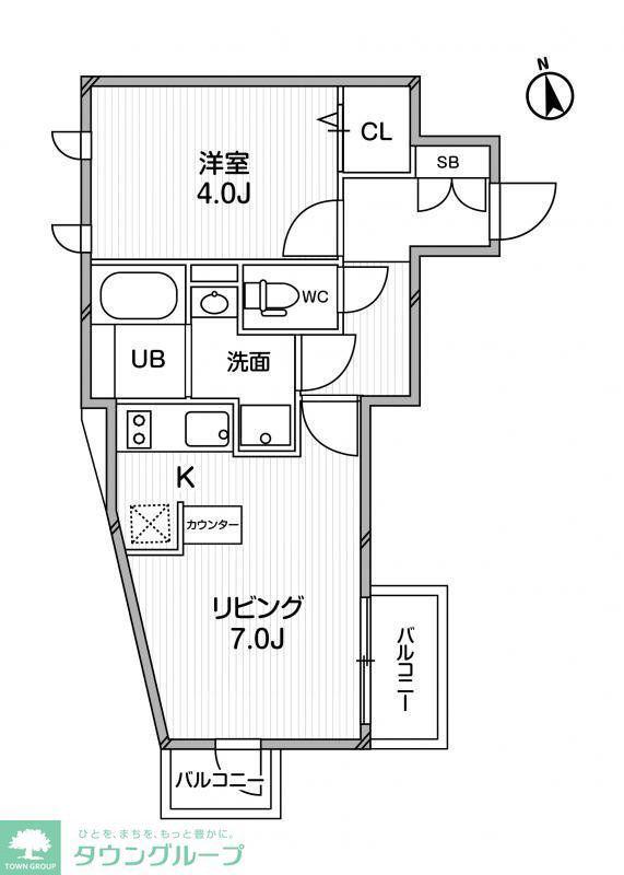 ルクレ東新宿(ワンルーム/3階)の間取り写真