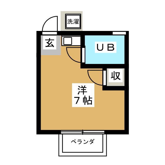 ヤングアプト(ワンルーム/2階)の間取り写真